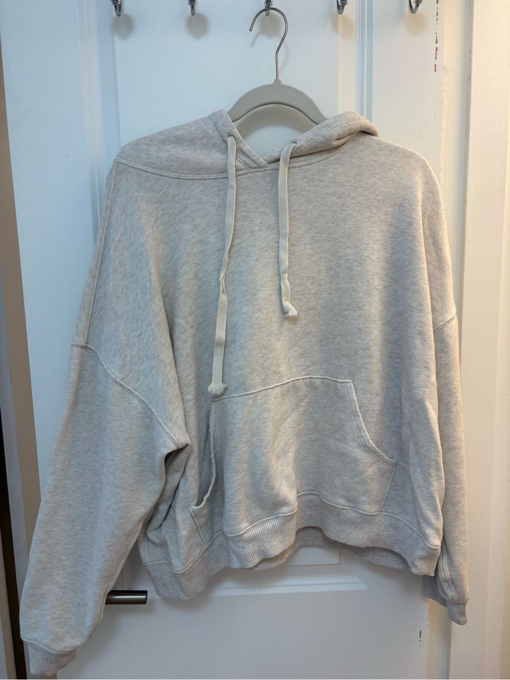 Aerie Cream Crop Hooded Pullover Sweatshirt